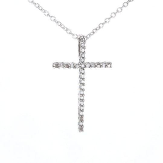 Thin Diamond Cross Necklace