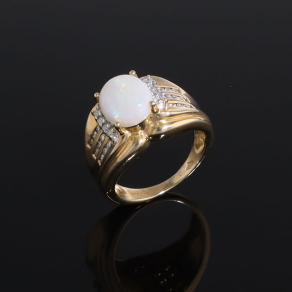 Opal Diamond Channels Ring