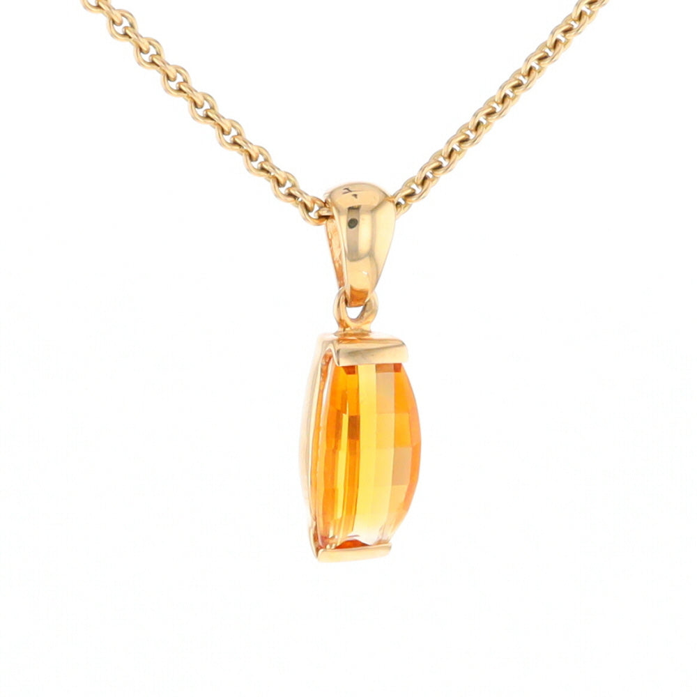 Fancy Cut Citrine Solitaire Pendant