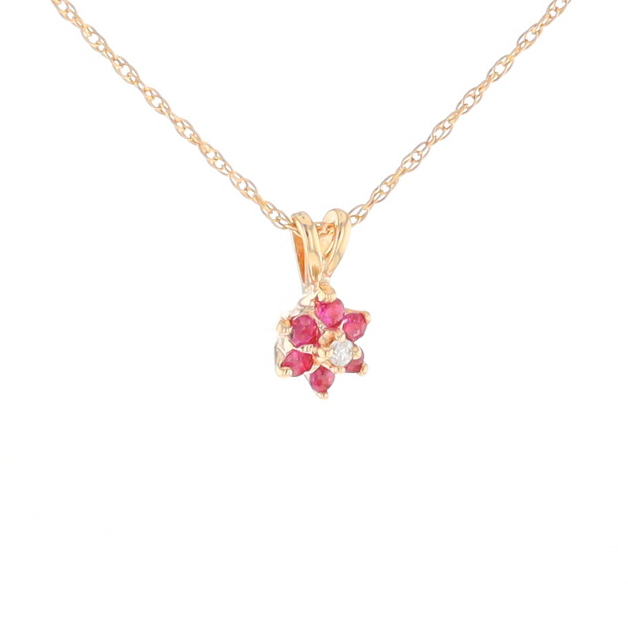 Ruby Flower Pendant