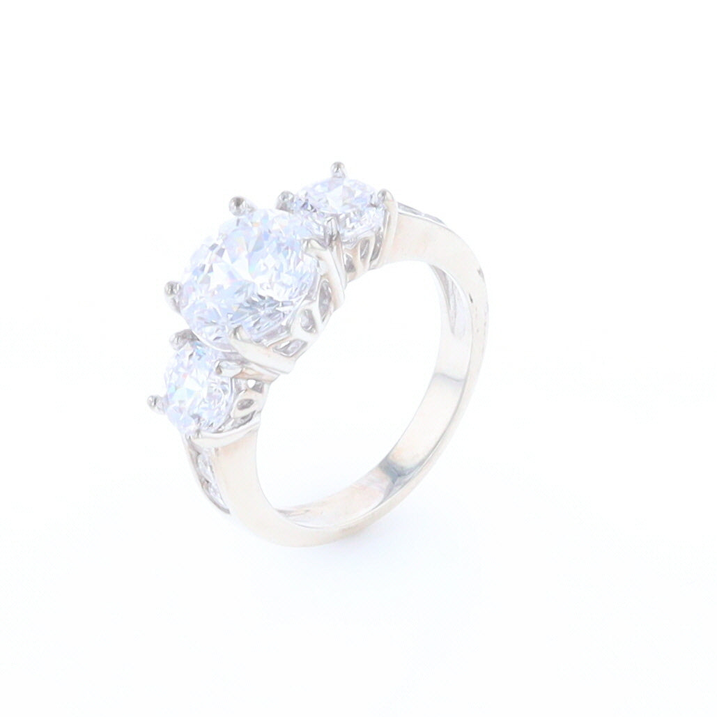 Three Stone Cubic Zirconia Ring