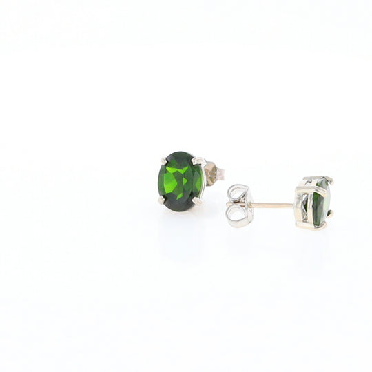 Chrome Diopside Solitaire Studs