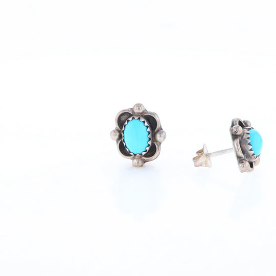 Turquoise Floral Framed Earrings