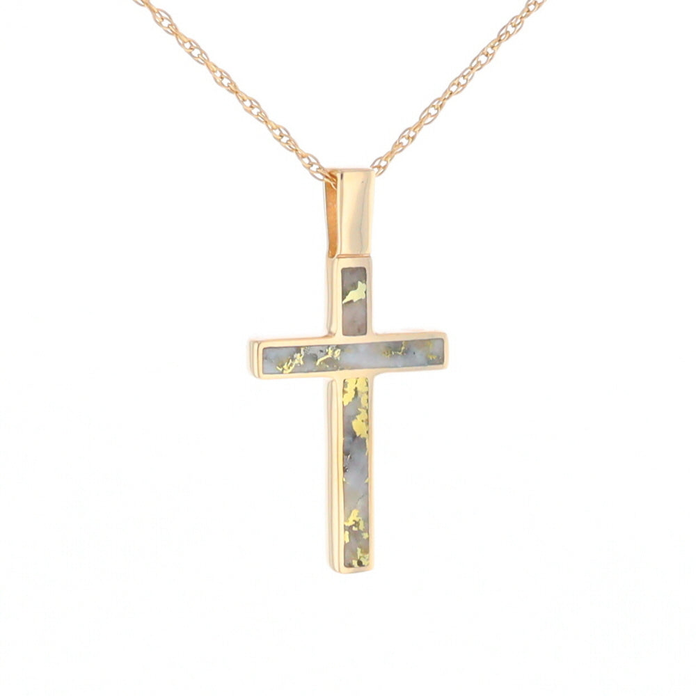 Three Section Gold Quartz Cross - G2