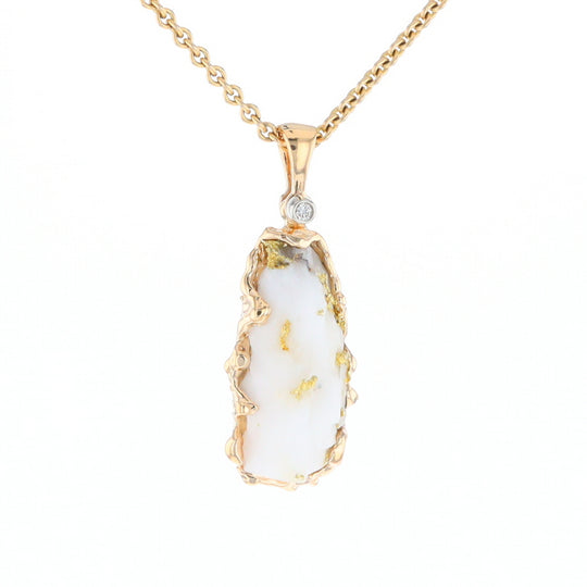 Rough Gold Quartz Freeform Pendant