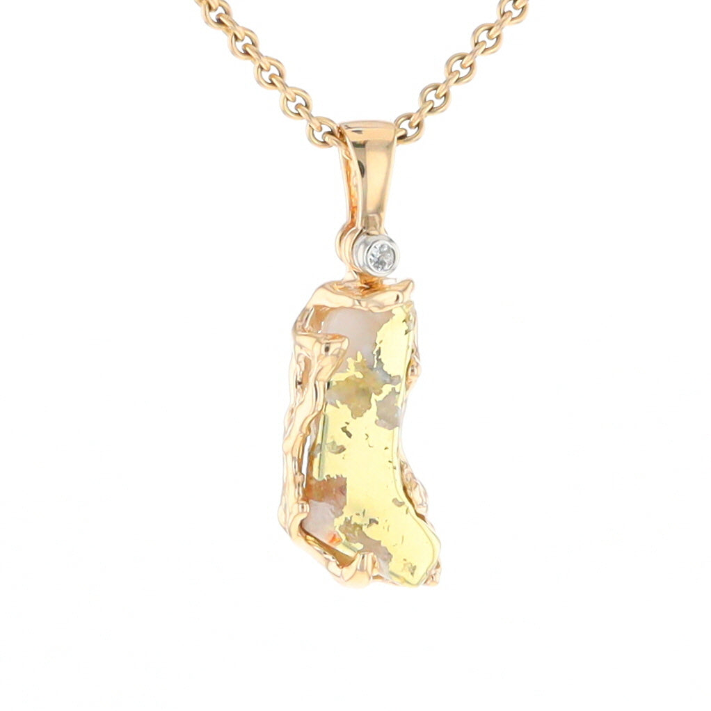 Gold Quartz Freeform Pendant (G2)