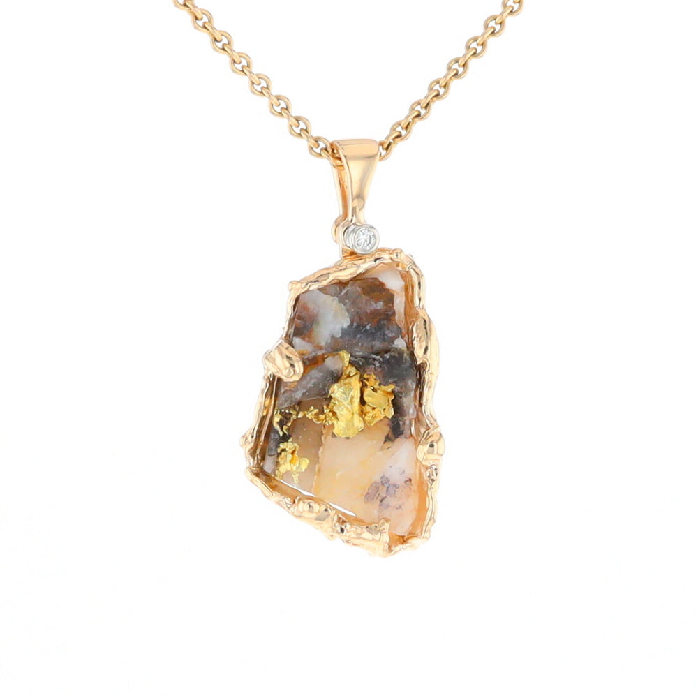 Gold Quartz Freeform Pendant - G3