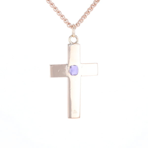 Cross Pendant with Purple Sapphire