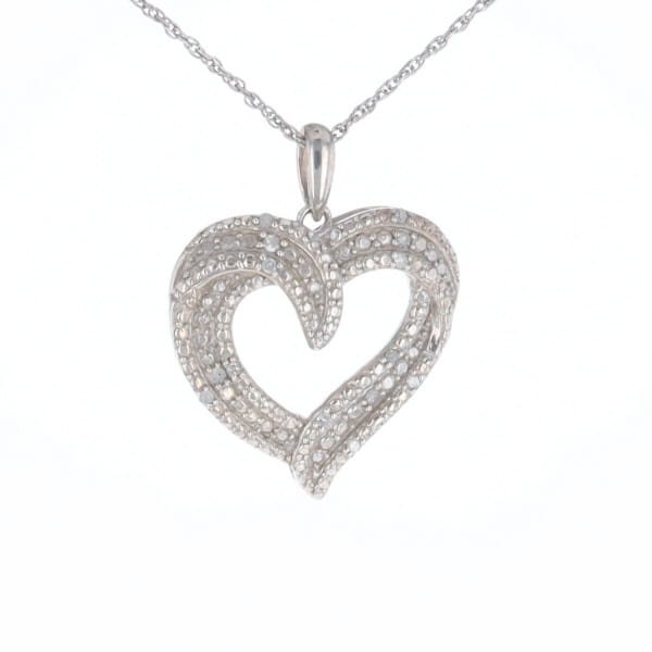 Frosted Diamond Heart Necklace