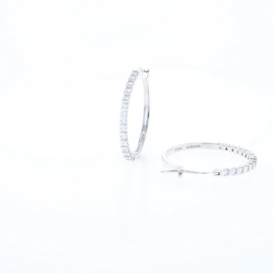 Cubic Zirconia Hoop Earrings