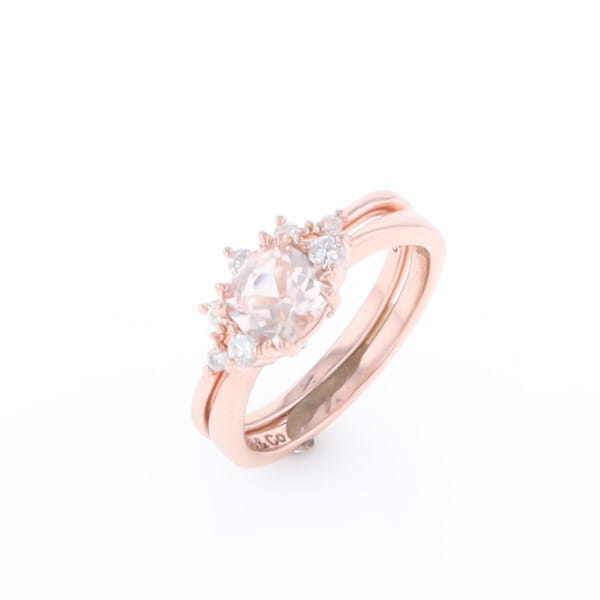 Two Ring Morganite Wedding Set