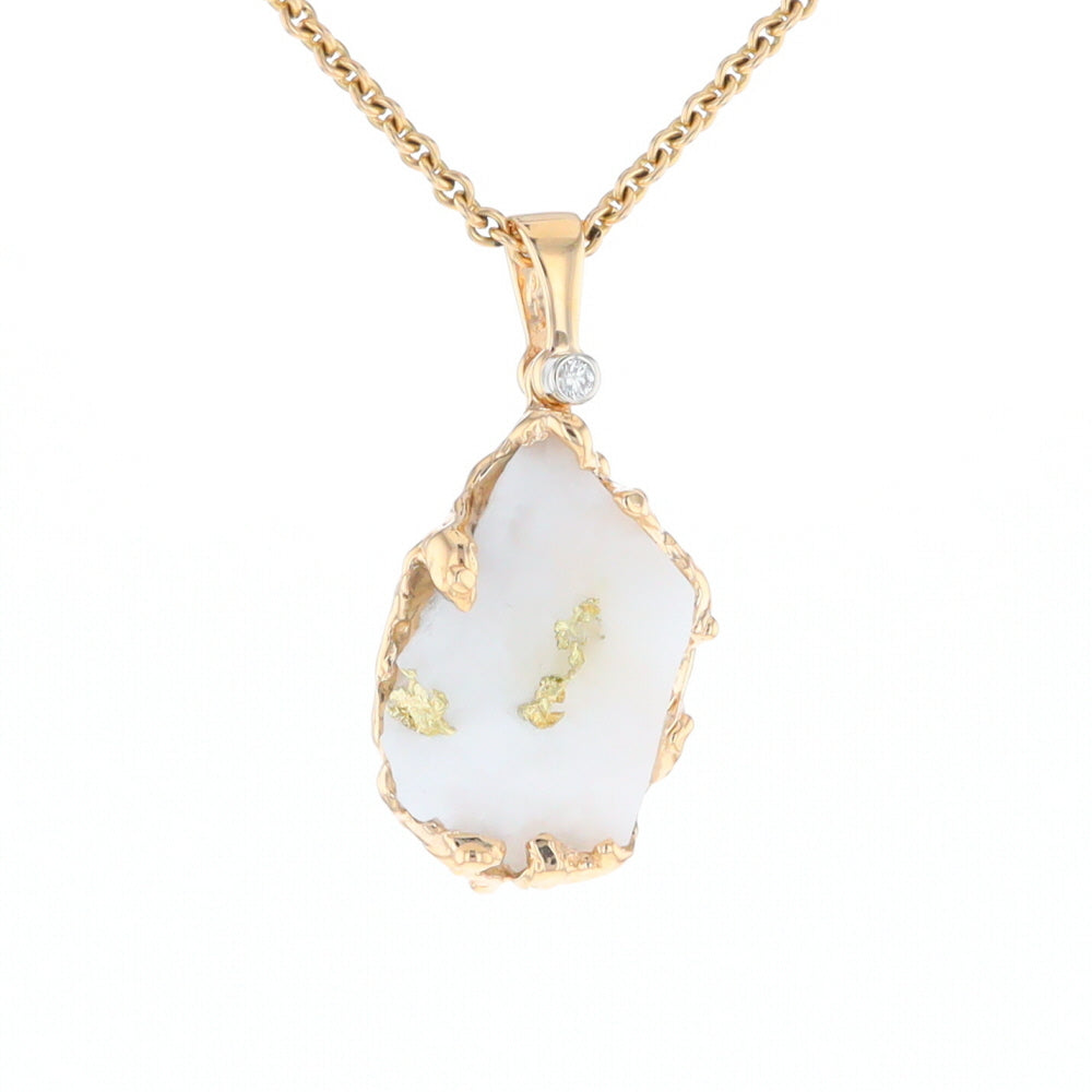 Rough Gold Quartz Freeform Pendant