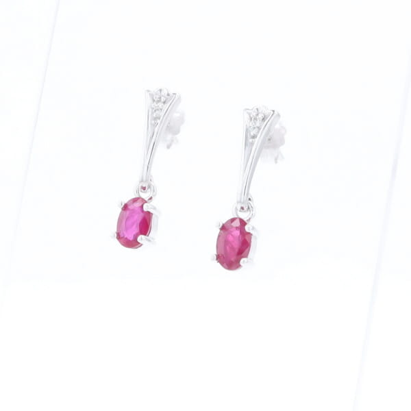 Oval Ruby Dangle Earrings