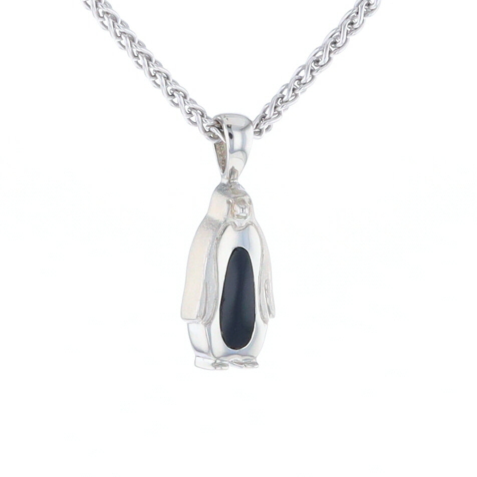 Onyx Inlaid Penguin Pendant