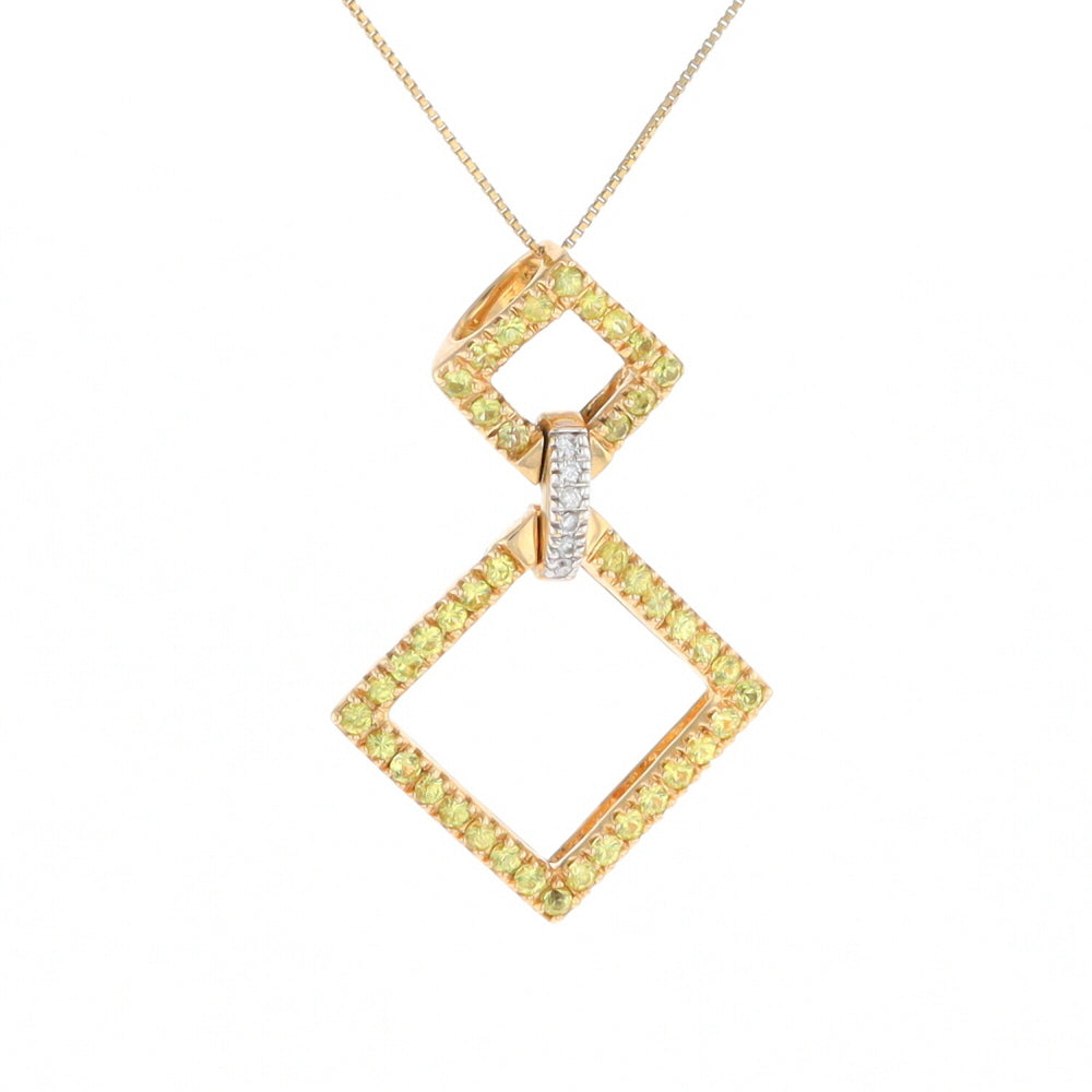 Yellow Sapphire Double Square Necklace