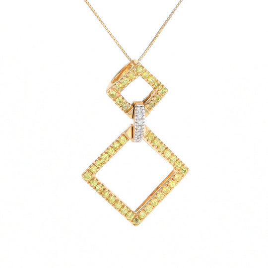 Yellow Sapphire Double Square Necklace