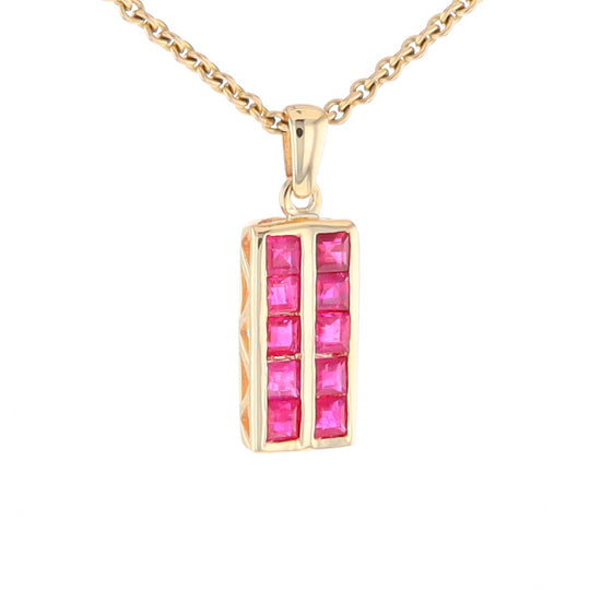 Double Row Ruby Pendant