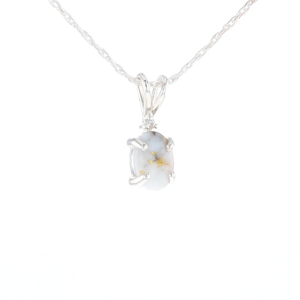 Gold Quartz Cabochon Necklace