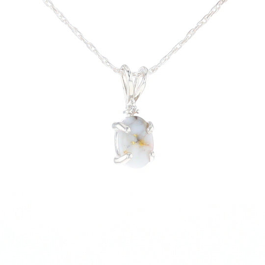 Gold Quartz Cabochon Necklace