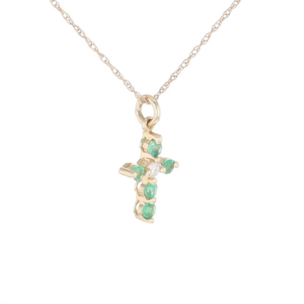 Small Emerald Cross Pendant
