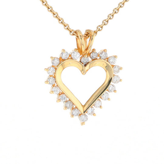 Open Heart Diamond Halo Pendant