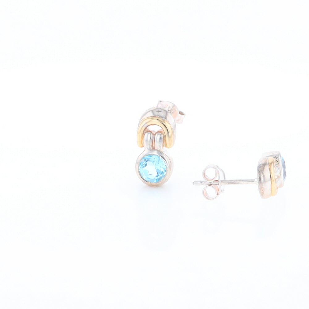 Blue Topaz Stud Earrings