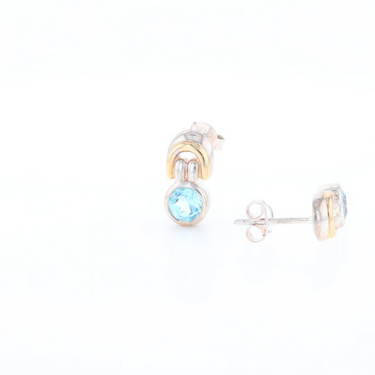 Blue Topaz Stud Earrings