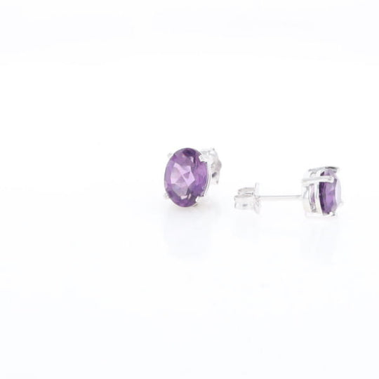 Amethyst Stud Earrings