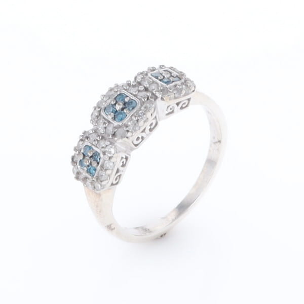 Triple Diamond Halo Ring