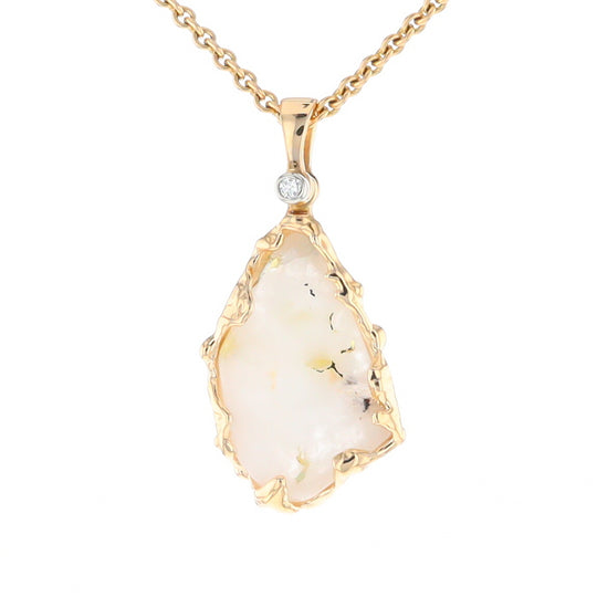 Gold Quartz Freeform Pendant  (G2)