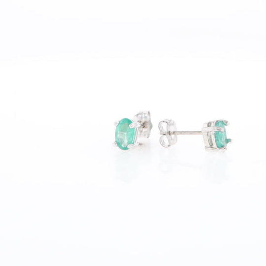 Oval Emerald Stud Earrings