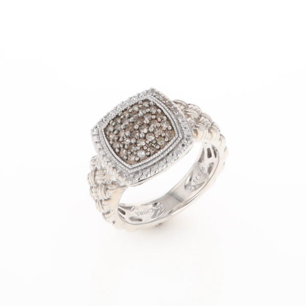 Champaign Diamond Square Braided Cluster Band