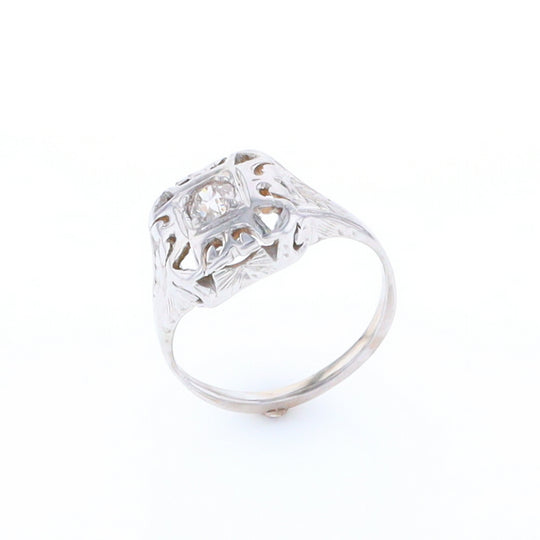 Vintage Square Top Diamond Ring