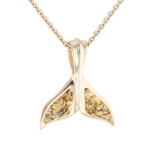 Whale Tail Gold Nugget Pendant