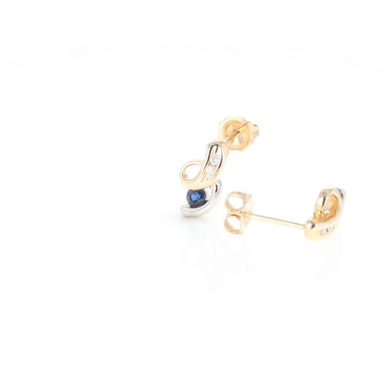 Blue Sapphire Swirl Earrings