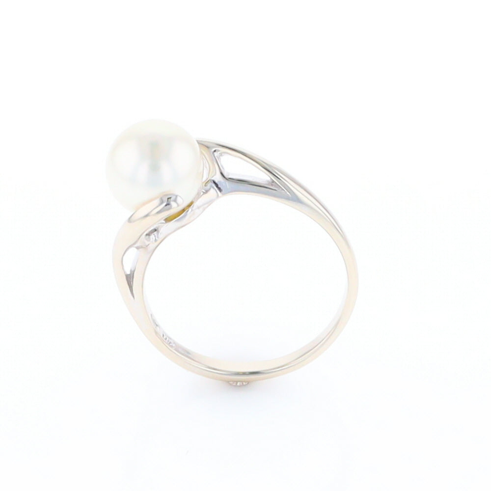 Pearl Solitaire Bypass Ring