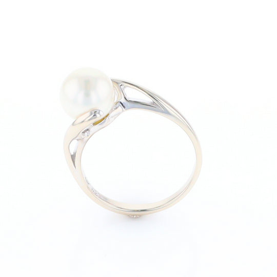 Pearl Solitaire Bypass Ring