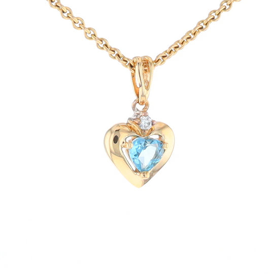 Blue Topaz Heart Pendant