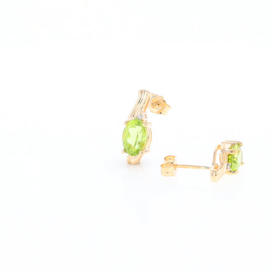 Peridot Ribbon Stud Earrings