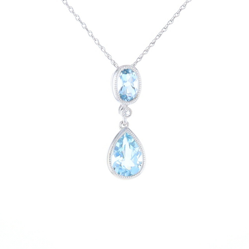 Oval and Pear-Shaped Aquamarine Pendant