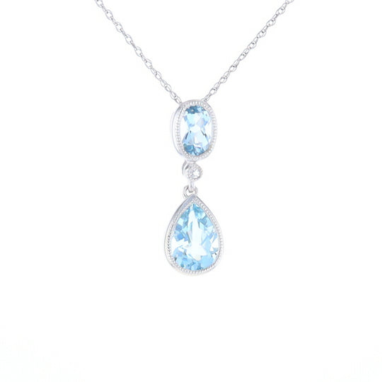 Oval and Pear-Shaped Aquamarine Pendant