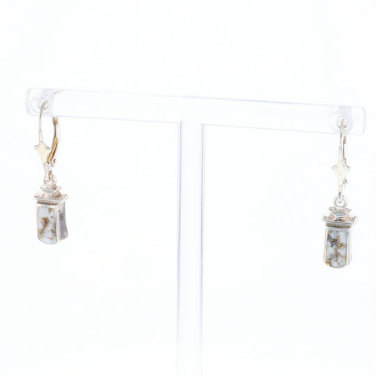 Sterling Silver Gold Quartz Inlaid Earrings - G3