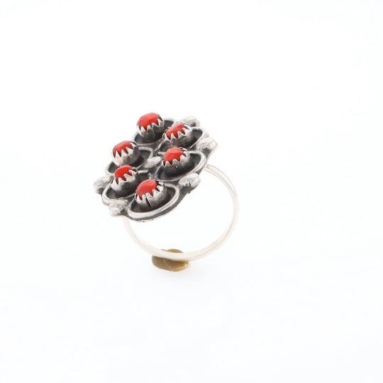 Bezel Set Coral Ring