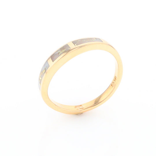 3 Section Gold Quartz Ring Lady’s Anniversary Band G2