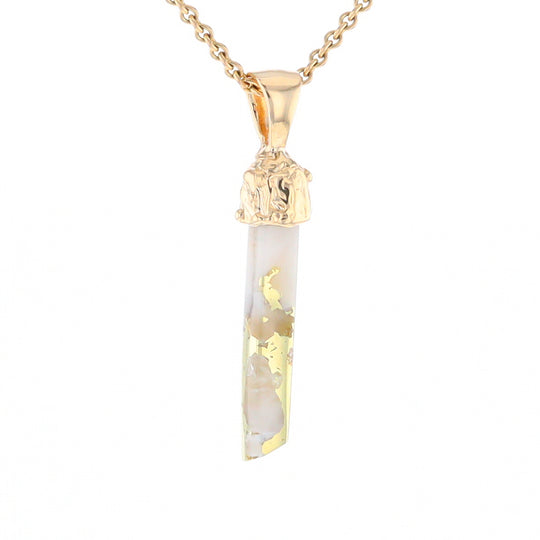 Gold Quartz Free Form Pendant