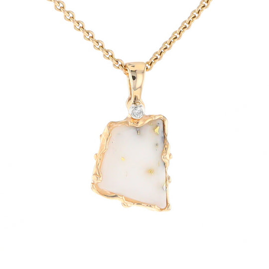 Gold Quartz Freeform Pendant (G2)