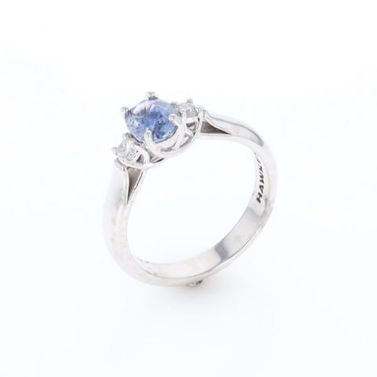 Ceylon Sapphire Three-Stone Trellis Ring