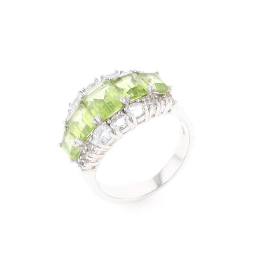 Peridot and CZ Cocktail Ring