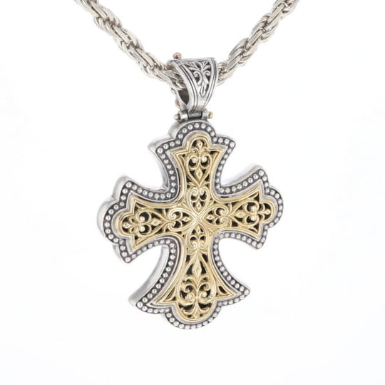 Sterling and 18K Gold Konstantino Cross Pendant