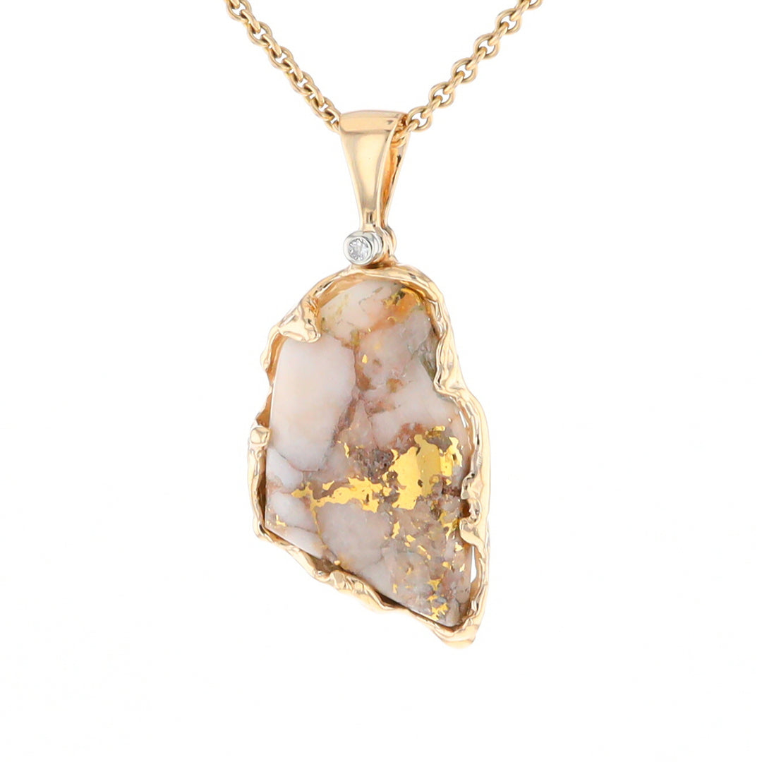 Gold Quartz Freeform Pendant (G2)